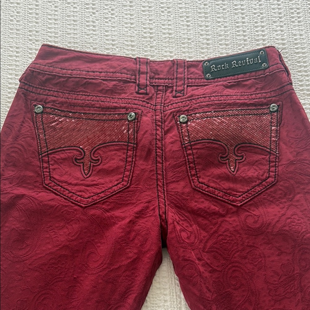 Rock Revival Women's Deep Red Jeans